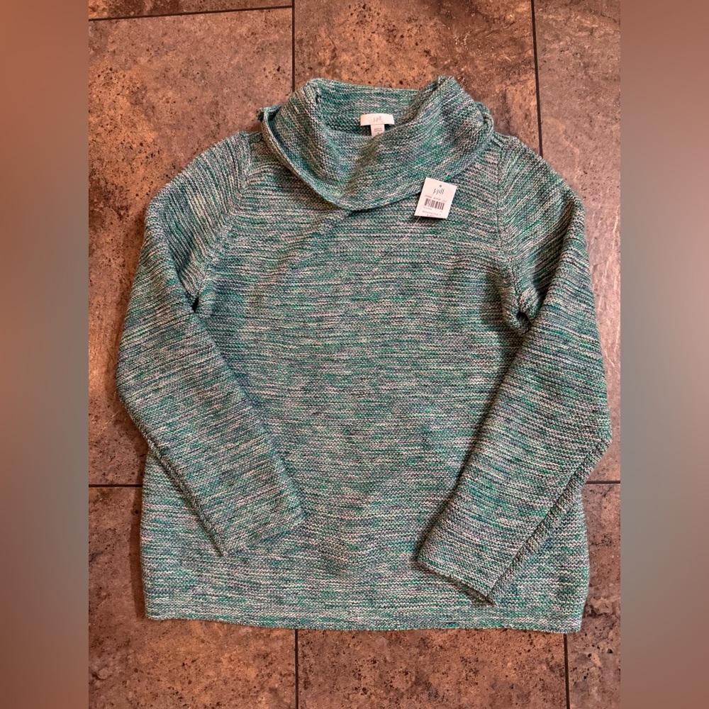 Women's J.Jill Green Sweater with Cowlneck
